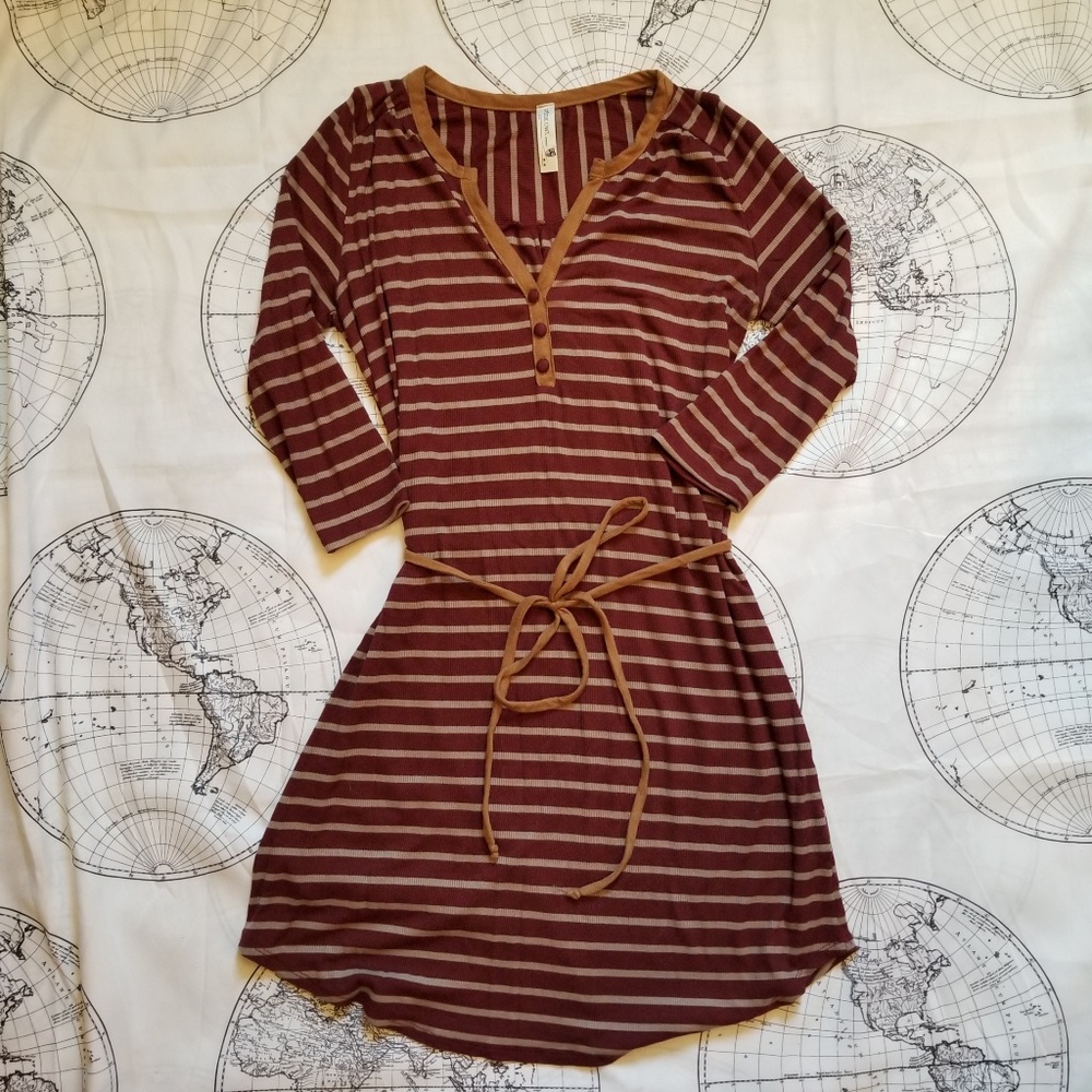 Modcloth Henley Striped Dress